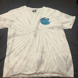 White/Grey Tie Dye Santa Cruz Tee